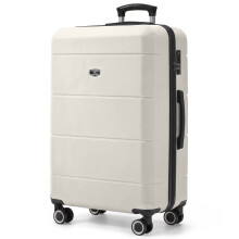 LUGG Jetset 28 Inch Large Suitcase Lightweight Hard Shell Luggage with TSA Lock Water-Resistant & ABS Spinner Suitcase, Stone