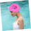 Silikon-Badekappe mit Sternenmuster für langes Haar, rosa mit Ohrenschutz 8