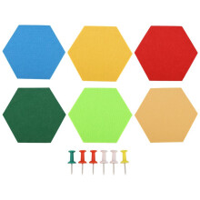 Paquete De 6 Tableros De Alfileres De Fieltro Hexagonal Tableros De Corcho Foto Memorandum Boletin Autoadhesivo Azulejos Decorativos Con 6 Chinchetas
