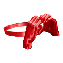 Cute 3D Printed Heart Hands Hair Hoop Sun Shade Hat For-Red