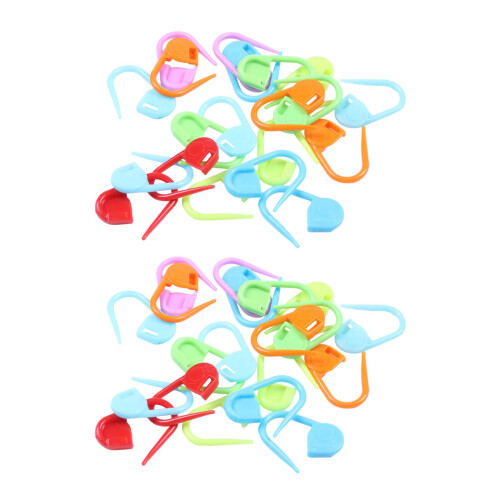 40 Pcs Color Knitting Stitch Mark Crochet Locking Tool  Ring Holder
