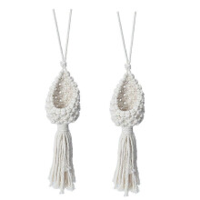 2X Boho Macrame Air Plant Hanger Tillandsia Hanging Basket Rope Holder Flower Home Decor (13CM)