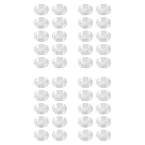 40 Pcs Small Round Transparent Plastic Coin Capsules Box 20mm