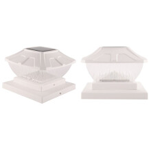Solar Post Cap Lights Outdoor - 2 Pack 2 Modes Solar Deck Fence Lights, IP65 Waterproof Solar Powered Light Posts White