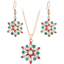1Set Christmas Oorbellen En Hanger Ketting Aluminium Feestdagen