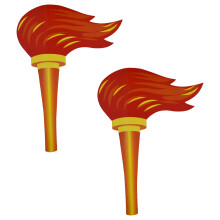 2St Vuurloze Papieren Torch Prop Met Echt Uitziende Vlammen