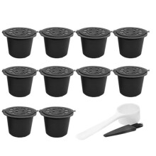 20 St ÅTeranvändbara PåFyllningsbara Kaffekapselfilter för med Skedborste Kökstillbehör Kaffefilter Svart
