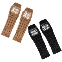 2Paren Comfortabele Winter Armhoezen, Gevoerde Zwarte Armwarmers