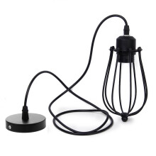 1X Zwarte Retro Lampenkap Voor E27 Plafondhanglamp