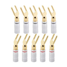 10 Stück Bananenstecker Vom Typ Y/U, Lautsprecher-Audiokabel, Drahtverbinder, Schraubverschluss, Gabel-Spatenstecker, Bananenstecker