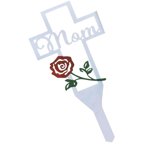1Decoratieve Begraafplaats Stake, Wit Ijzer Tuinornament