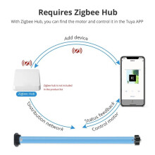 Zigbee-Wiederaufladbarer Rollomotor für 37-mm- und 38-mm-Rohre, Kompatibel mit Tuya Zigbee für  Home-Sprachsteuerung A