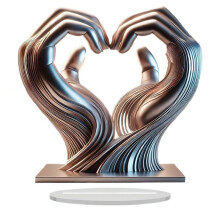 Love Finger Statue Heart-Shape Acrylic Hands Sculpture Modern Art Crafts Home Decor Aesthetic Decoration for Bedroom
