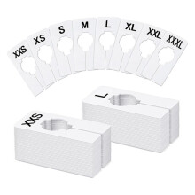 40 PCS Closet Dividers, Writable and Reusable Closet Rack Dividers Hangers, Preprinted in 8 Sizes White