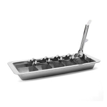 Stainless Steel Ice Trays for Freezer, Metal Ice Tray with Lever, Vintage Inspired Icecube Tray for Kitchen & Bar