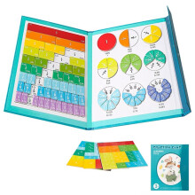 Conjunto de Matemática Magnética STEM com 103 Peças, Incluindo Blocos de Frações e Círculos, um Presente Educativo para Crianças
