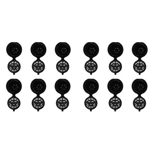 i cafilas 12 Reusable  Capsules Refillable Coffee Capsule Filter Compatible with  (12, Black)