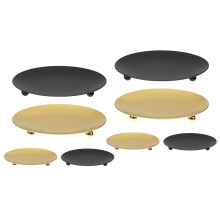8 Pack Iron Plate Candle Holder, Pillar Candlestick Holders,for LED & Wax Candles,Incense Cones,Spa,Weddings(Gold+Black)