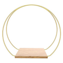 1 Sets Metal Floral Hoop Centerpiece with Stand 12 Inch Gold Floral Ring Wreath Hanging Candle Circle Centerpiece