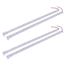 4x 50CM 12V 36 LED 5630 SMD Hard Strip Light Aluminum Shell With End Cap White