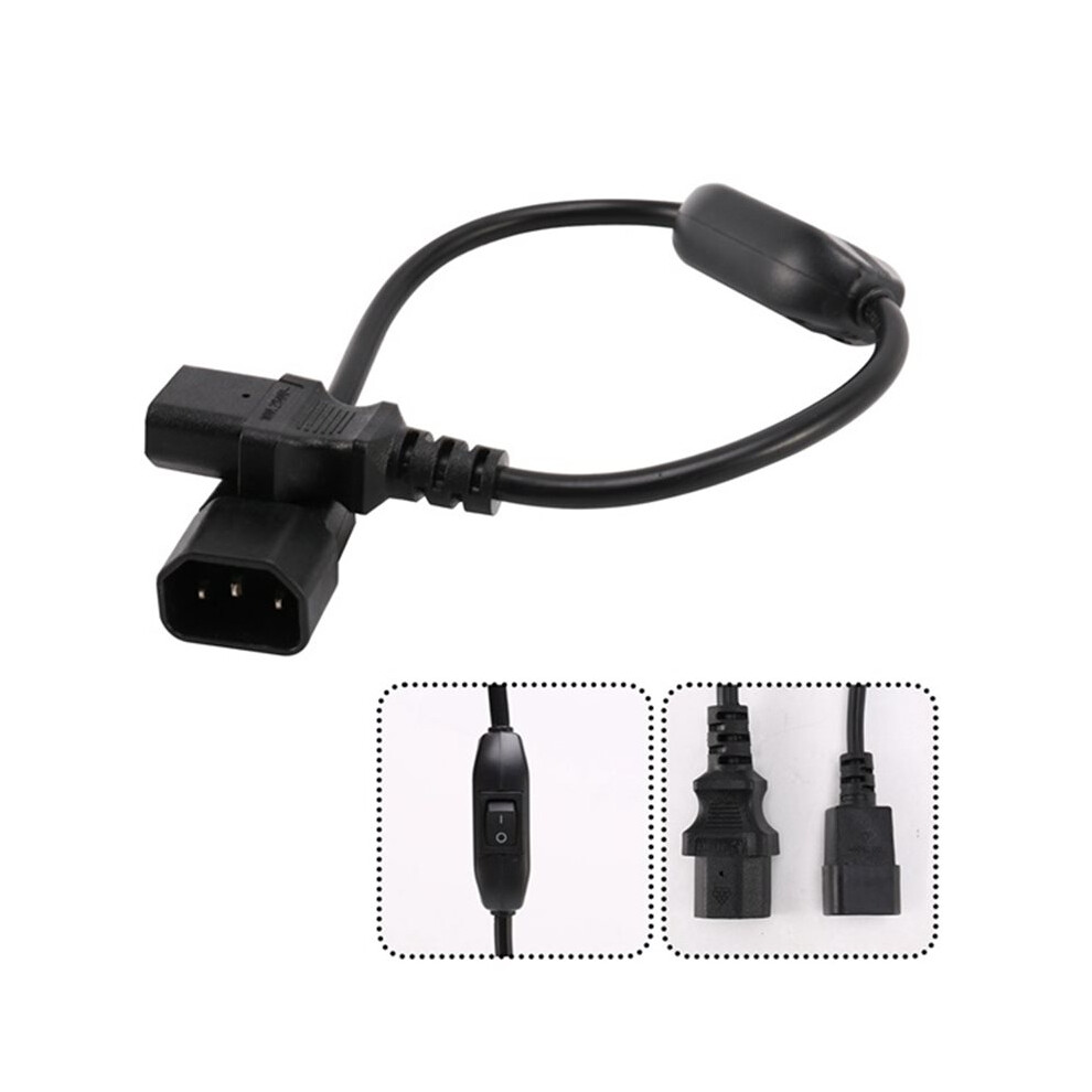 C14 To C5 Power Cord With /Off 1Ft/30Cm, 18Awg, 10A 250V, Iec 320 C14 Male To C5 Female Black 6031791479656