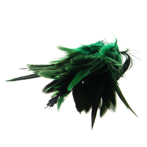 Approx. 200Pcs Dyed Decoration Rooster Cock Feather Green 2