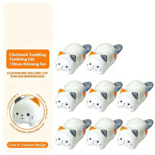Clockwork Cat Miniatures for Stress Relief Entertainment Clockwork Rolling Kitten Toy for Endless Fun and Relaxatio