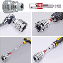 Adjustable Hex Universal Socket Wrench 3/8 Inch 10-19 mm Torque Ratchet Spanner Repair Tool