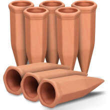 Wine Bottle Watering Spikes, Terracotta Watering Spikes for Out Indoor Plants, Self Watering Planter Insert 8-Pack