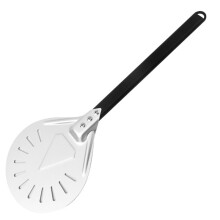 Pizza Peel with Wood and Aluminum Alloy Handle, 7 Inch Round Pizza Paddle