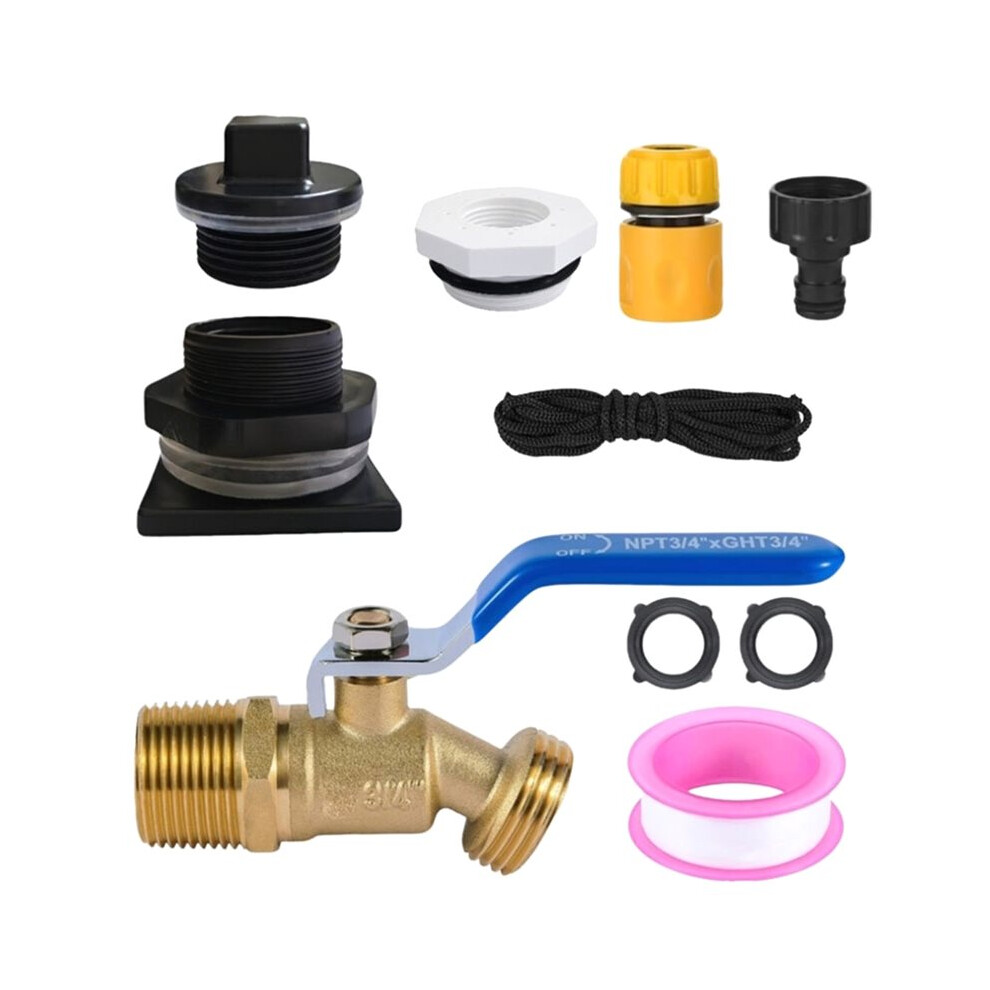 Stock Tank Drain Plug Kit With 3/4" Npt X3/4" Ght Brass Hose Faucet Garden Hose Connector 6033064932493