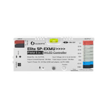 GLEDOPTO Controlador Elite 5P-EXMU PWM 5-en-1 5-48V 15A RGBCCT/RGBW/RGB/CCT/Atenuador WiFi+Ethernet para Controlador de Luz LED de Tira
