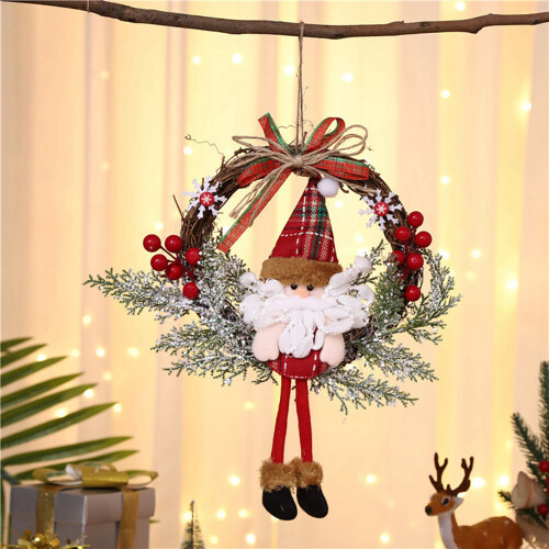 2X Corona de Navidad Artificial Papá Noel (Pequeña) 2