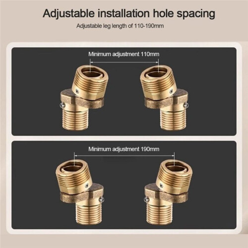 Adaptador Universal de Canto para Torneira de Chuveiro com Base Curva e Angular, Ajuste Rotativo de 360 e Parafuso Excêntrico. 1