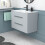 NES Home Wall Hung Cabinet 2 Drawer 800mm Matte Grey with Slim Ceramic Basin 5