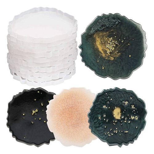 20 Pcs Silicone Agate Coaster Resin Casting Making Mold,Coaster Epoxy Molds  DIY, Home Decoration 1