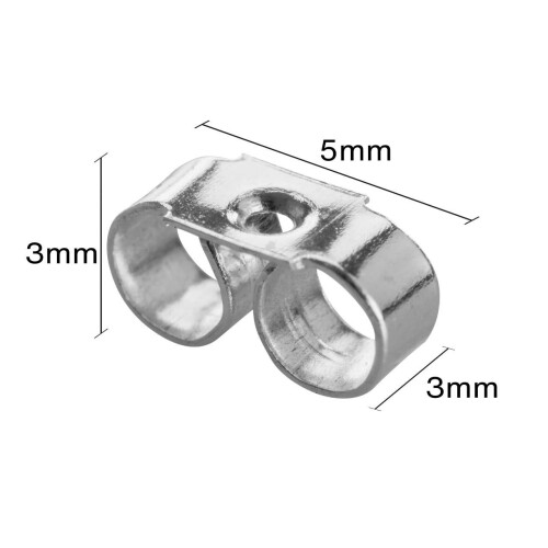 Sterling Silver Earring Back Scroll Medium, Pack of 20, 100% Recycled Silver 1