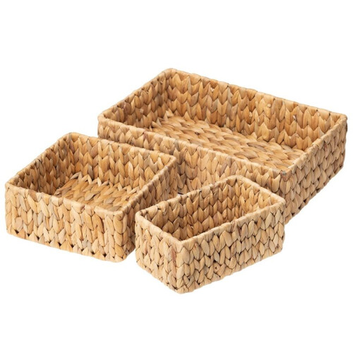 6X Wicker Baskets for Organizing 3Pack, Large and Small Wicker Storage Baskets Set, Hand Woven Baskets for Storage 2