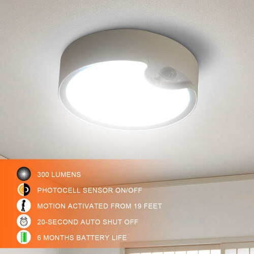 Motion Sensor Ceiling Lights Battery Powered Indoor / Outdoor LED Ceiling Lights for Corridor Laundry Room 2