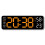 2X Large Digital Wall Clock Temperature and Humidity Week Display Electronic LED Table Alarm Clock 12/24H Orange 2