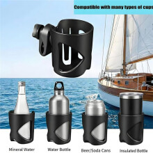 Marine Boat Rail Cup Holder, Clamp- Mount Marine Universal Rotation Drinks Holder, for Yacht, Kayak, Bikes, Boat