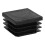 96 Pcs 30mm x 30mm Plastic Ribbed Square End Caps Tube Insert Black 6