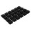 96 Pcs 30mm x 30mm Plastic Ribbed Square End Caps Tube Insert Black 3