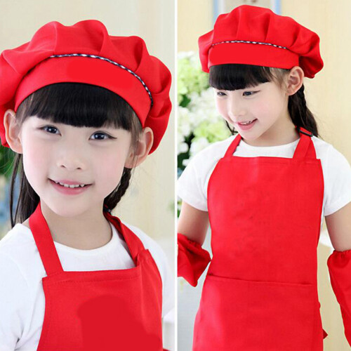 Set Grembiule Cappello Cuoco 36 Pezzi per Bambini, Grembiule Bambino E Bambina, Cotone Regolabile 2