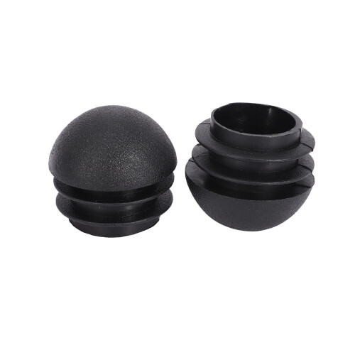 4 Pcs 25mm Dia Plastic Round Tube Inserts End Blanking Caps Black 2