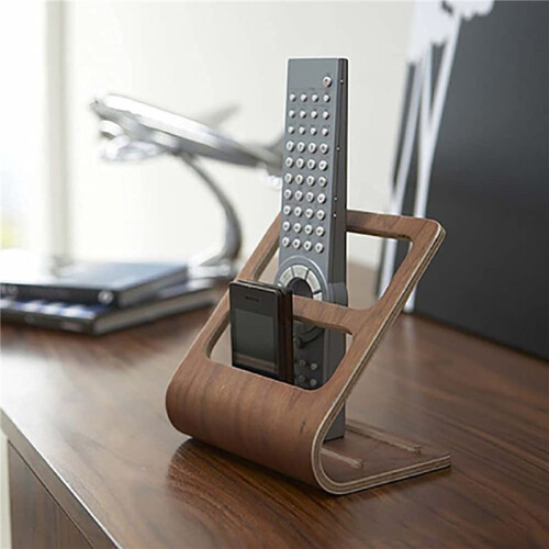 2X Remote Control Caddy Media Organizer, Coffee Table Remote Holder (Log Color) 2