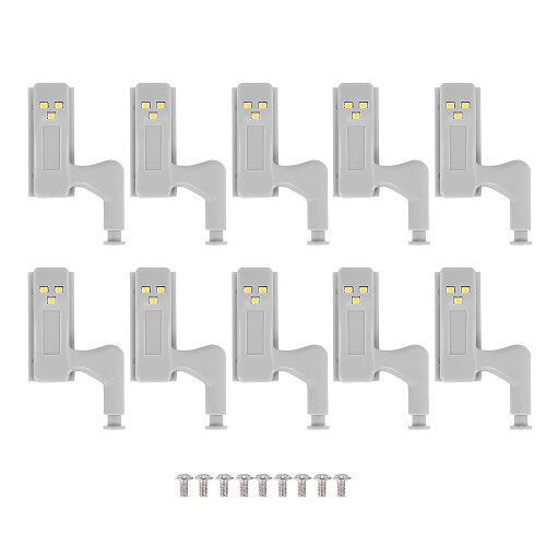20Pcs Cabinet Cupboard Wardrobe LED Hinge Light  Sensor Lamp Warm White 2