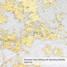 6X Table Runner, Sparkling Polyester Tulle Ribbon Roll with Gold Foil,Birthday Party Wedding Christmas Decor 28cmx10M