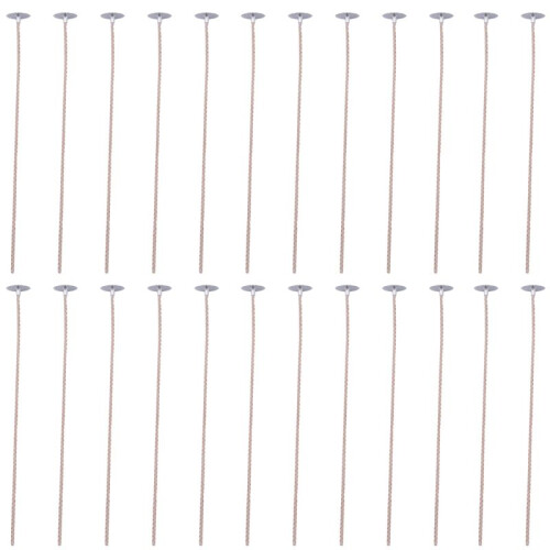 100 PeçAs ECO Pavios para Velas de Soja, Pavio de Vela Pré-Encerado de 8 Polegadas para FabricaçãO de Velas, Pavio de Vela Grosso com Base 1