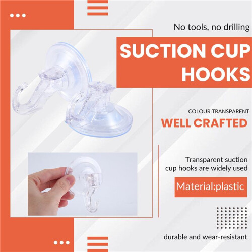 Large Transparent Reusable Heavy Duty Vacuum Suction Cup Hook 2